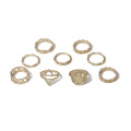 Multi-Element-Ring-Set-Kombination, Joint Ring Ladies Legierung Buchstabe Hohlschmuck